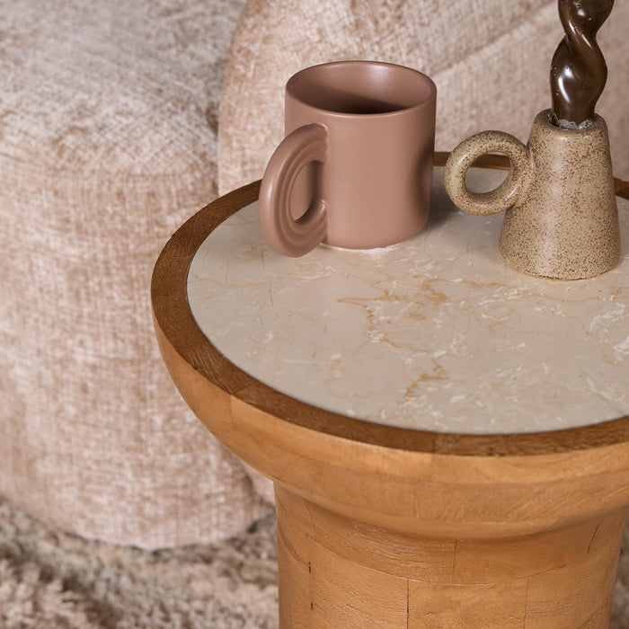 Bijzettafel Zoë Rond | Naturel 33cm