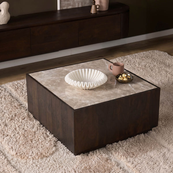 Salontafel Moos Vierkant | Bruin 80cm