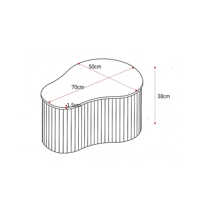 Salontafel Nomi Organisch gevormd | Bruin 70cm