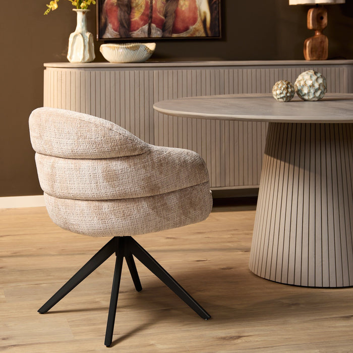Eetkamerstoel Bella - Beige | Poot Black