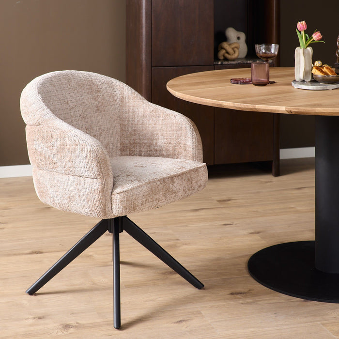 Eetkamerstoel Bella - Beige | Poot Black