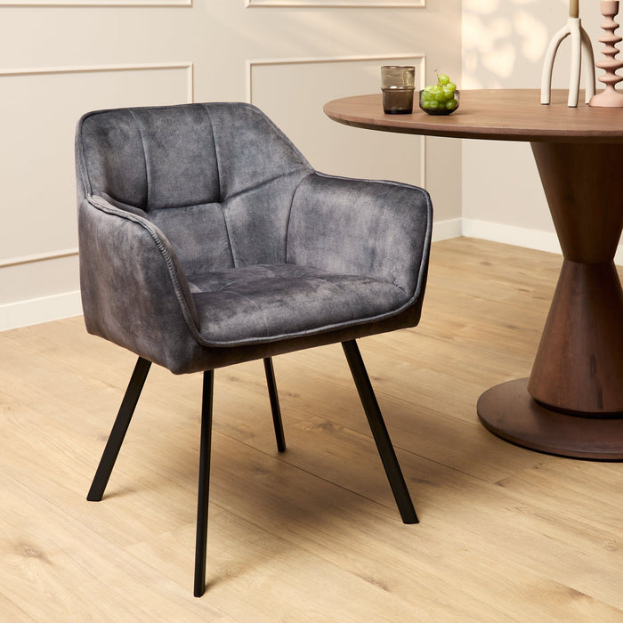 Eetkamerstoel Emma - Velvet Grijs