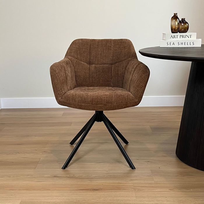 Eetkamerstoel Jesse – Stof Choco