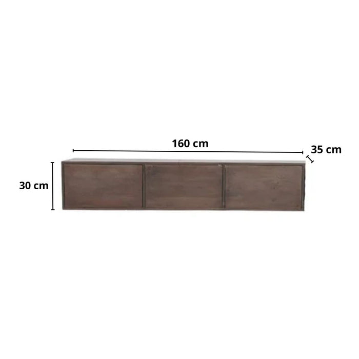 Zwevend TV-Meubel Vision | Walnut 160cm