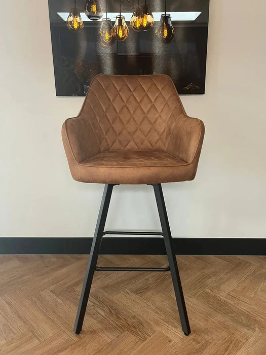 Barkruk Brione - Microvezel Cognac
