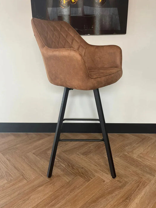 Barkruk Brione - Microvezel Cognac