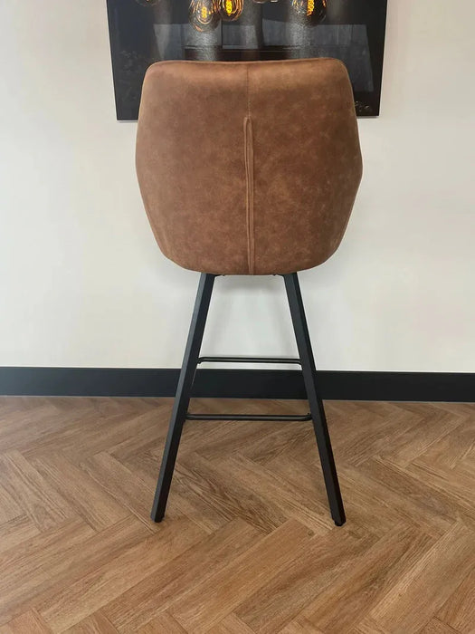 Barkruk Brione - Microvezel Cognac