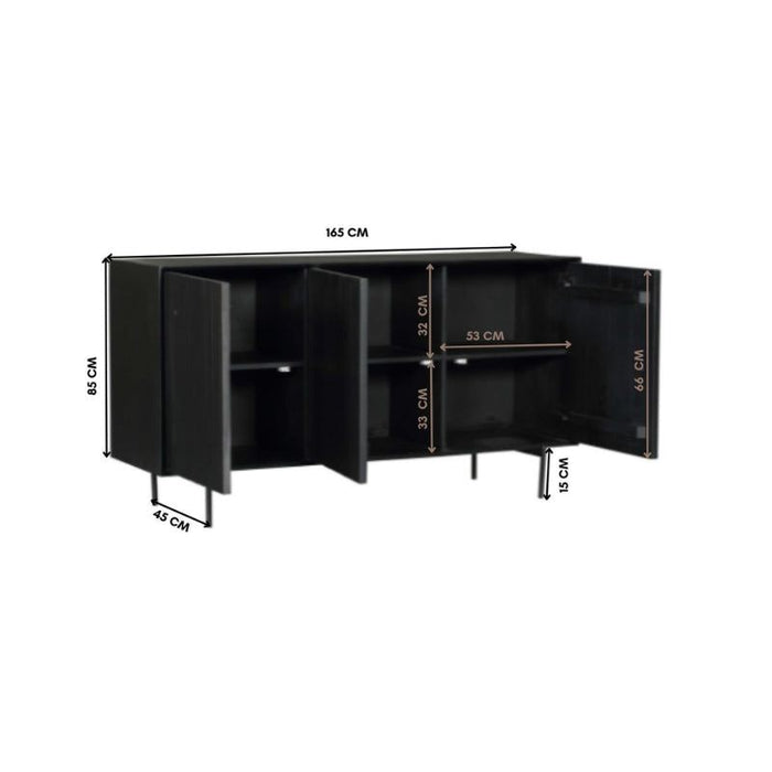 Dressoir Madison | Zwart 165cm