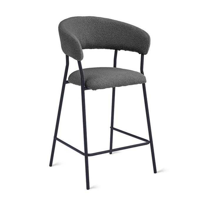 Barkruk Ava – Bouclé Antraciet