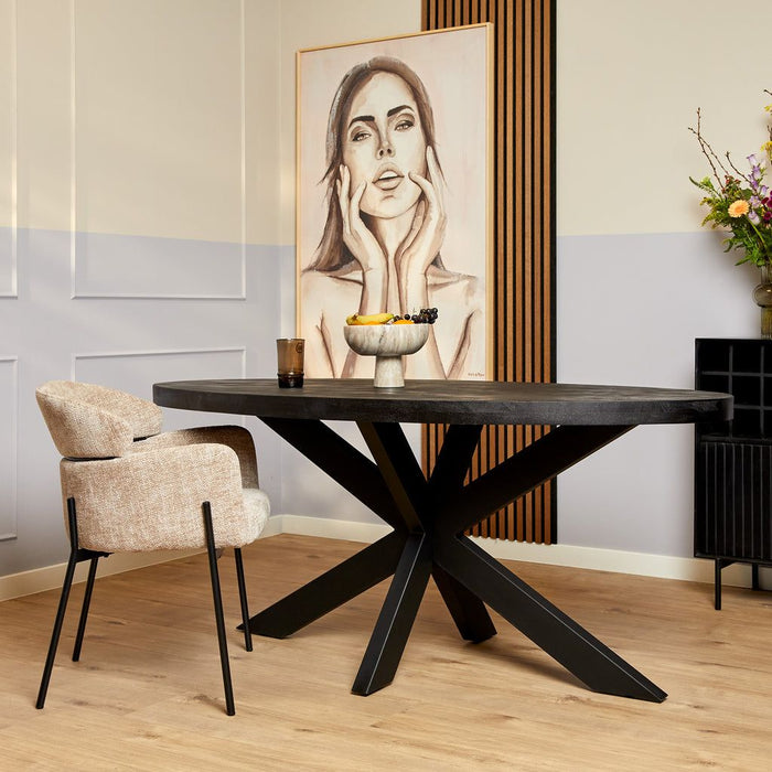 Eettafel Denver Zwart - 180cm | Ovaal