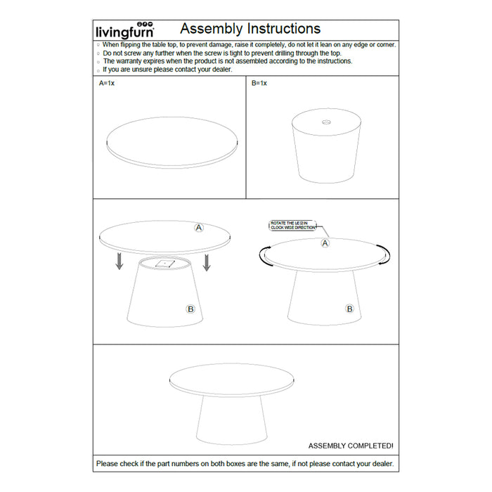 Salontafel Bottecino | Crème wit 75cm