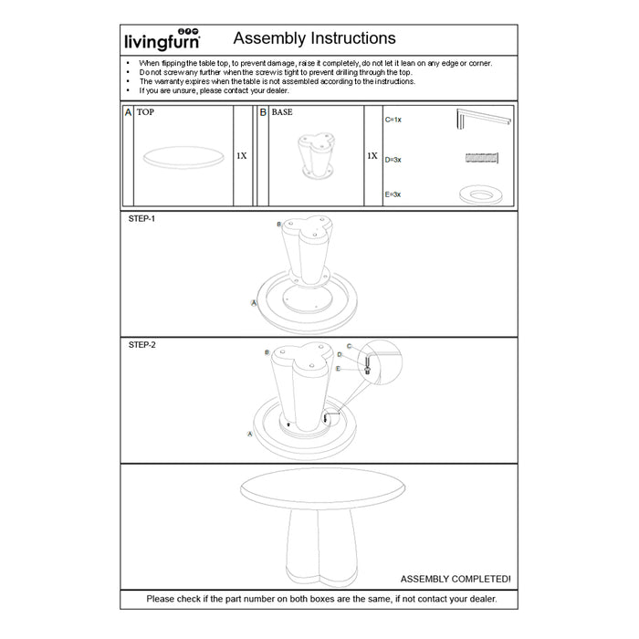 Eettafel Brix Clubs | Bruin 130cm