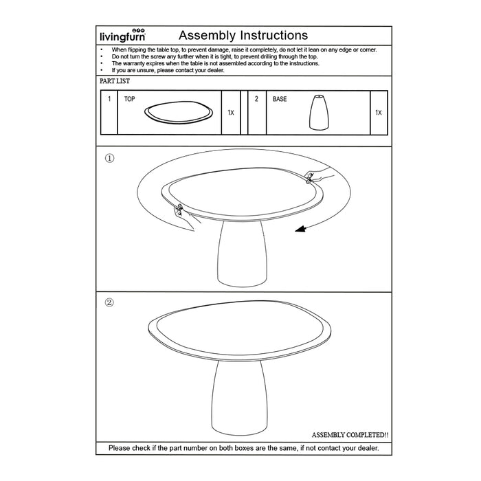 Eetkamertafel Marron | Crème wit 140cm