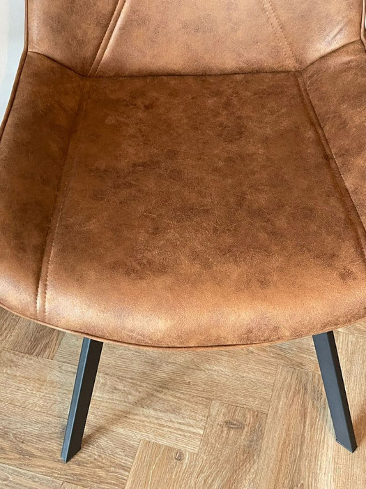Eetkamerstoel Luna - Microvezel Cognac