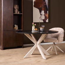 Eettafel Ferris Rond | Eiken Zwart - Beige