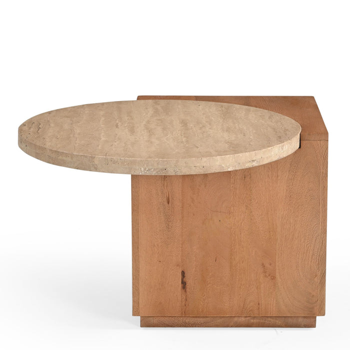 Bijzettafel Numa Vierkant | Naturel 60cm